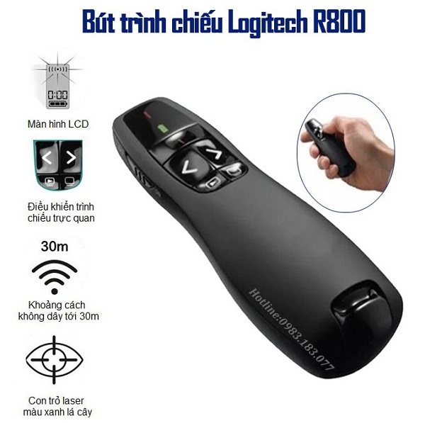 Bút trình chiếu Logitech R800 - Tia laser xanh