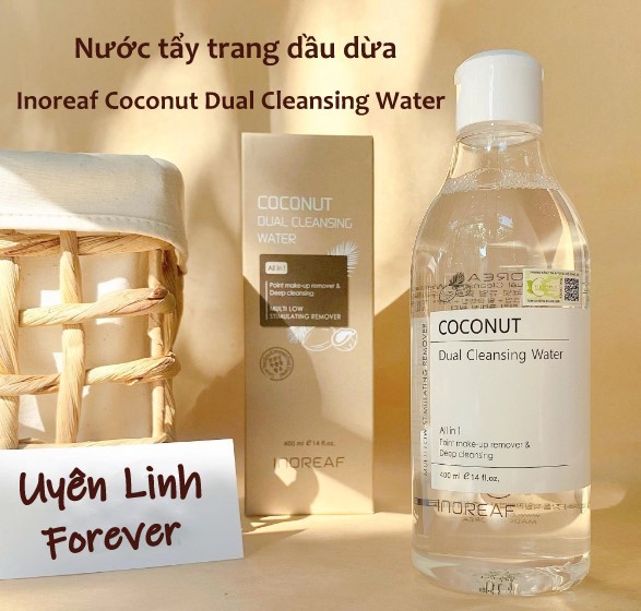 Nước tẩy trang chiết xuất tinh dầu dừa Bebeco Inoreaf Coconut Dual Cleansing Water