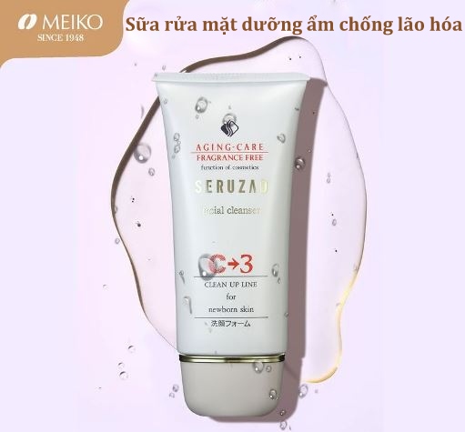 Sữa rửa mặt dưỡng ẩm chống lão hóa Meiko Seruzad Facial Cleanser