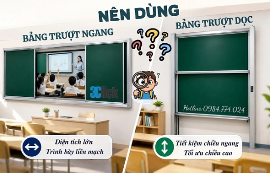 Nên dùng bảng trượt ngang hay bảng trượt dọc?