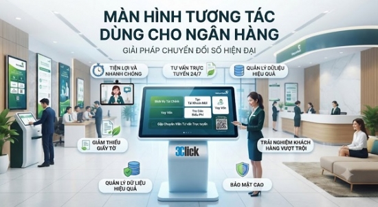 Màn  hình tương tác dùng cho ngân hàng