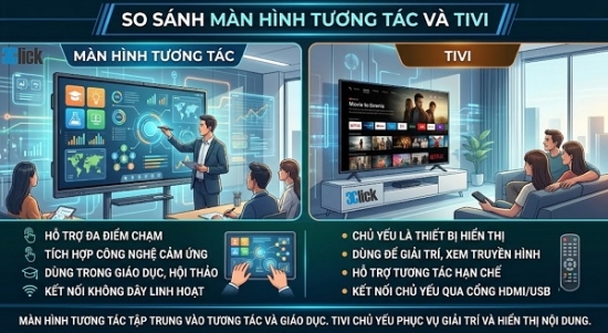 So Sánh Màn Hình Tương Tác Và Tivi