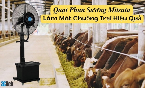 Quạt Phun Sương Mitsuta – Làm Mát Chuồng Trại Hiệu Quả