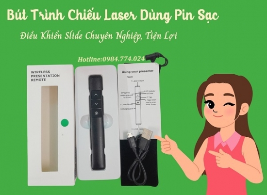 Bút Trình Chiếu Laser Dùng Pin Sạc