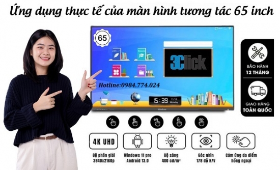 Ứng dụng thực tế của màn hình tương tác 65 inch