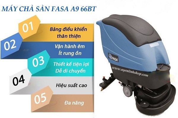 Máy chà sàn liên hợp FASA A9 66BT - Dùng Ắc Quy