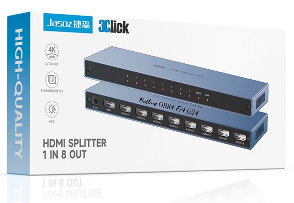 Bộ chia HDMI 1 ra 8 Jasoz T-G178