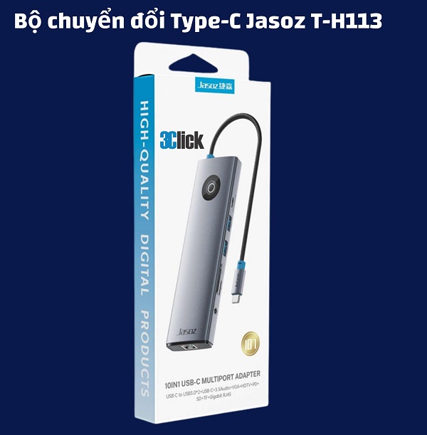 Bộ chuyển đổi Type-C 10 trong 1 Jasoz T-H113