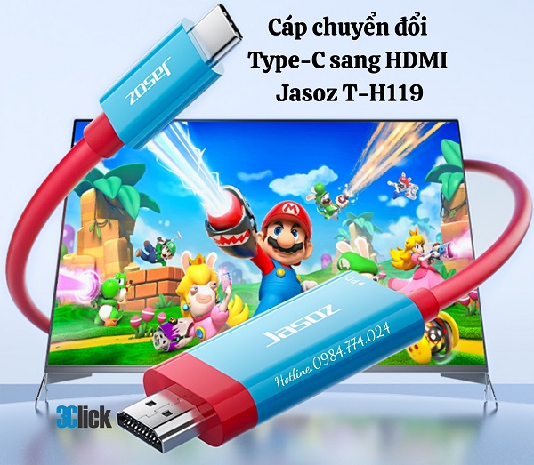 Cáp chuyển đổi Type C sang  HDMI Jasoz T-H119