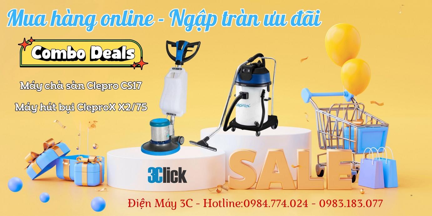 Combo máy chà sàn máy hút bụi Clepro