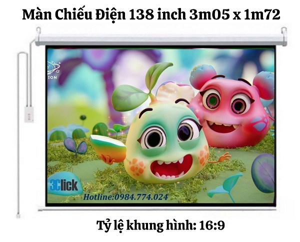 Màn Chiếu Điện 138 inch 3m05 x 1m72