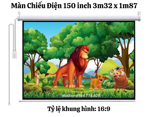 Màn Chiếu Điện 150 inch 3m32 x 1m87