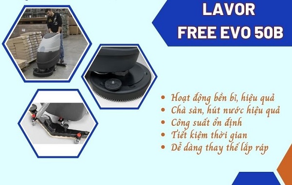 Máy chà sàn liên hợp Lavor Free Evo 50B