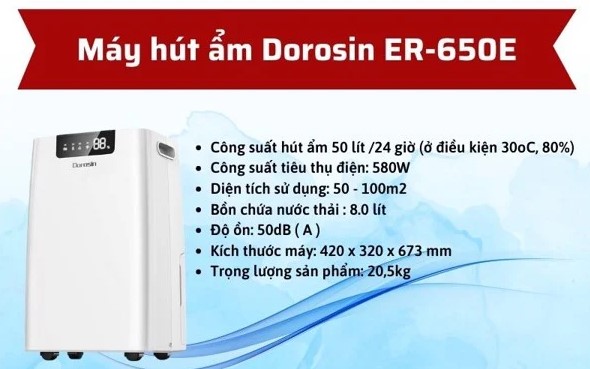 Máy hút ẩm công nghiệp Dorosin ER-650E