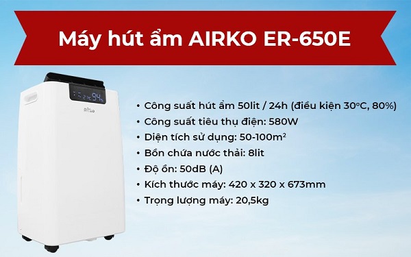 Máy hút ẩm Airko ER-650E