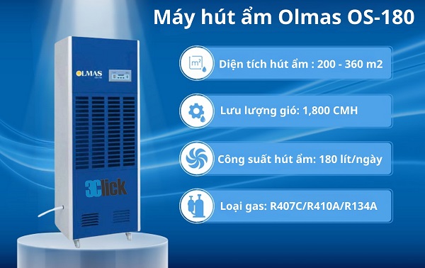 Máy hút ẩm công nghiệp Olmas OS-180