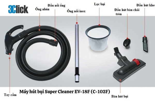 Máy hút bụi Super Cleaner EV-18F (C-102F)
