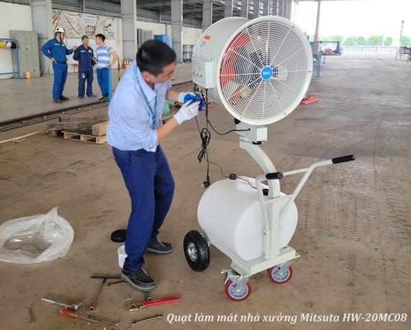 Quạt phun sương công nghiệp đẩy tay Mitsuta HW-20MC08