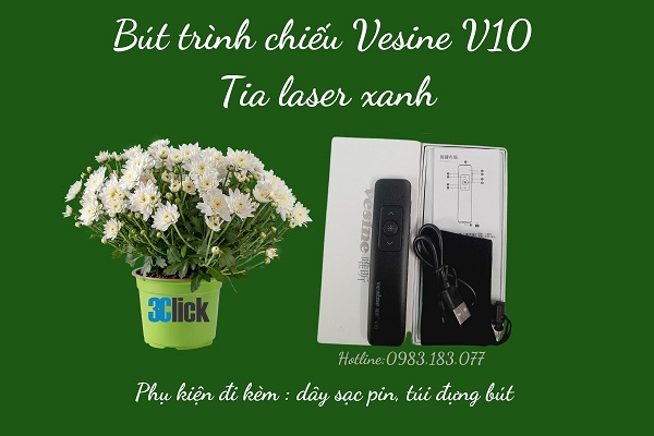 Bút trình chiếu Vesine V10 - Tia laser xanh