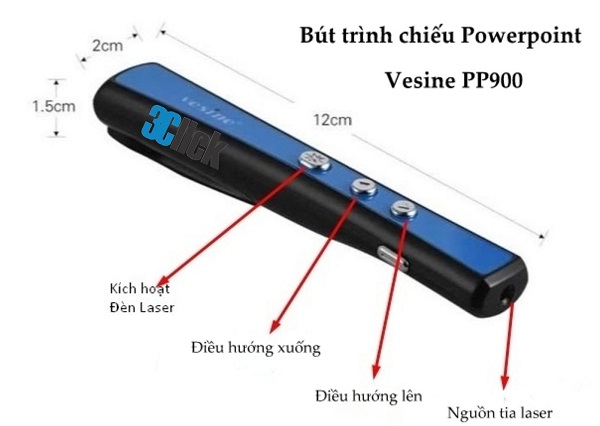 Bút trình chiếu Vesine PP900 - Tia laser đỏ