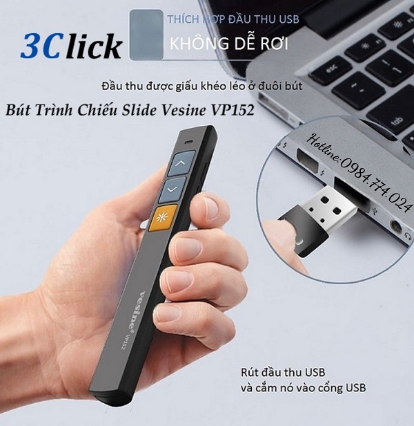 Bút trình chiếu Vesine VP152 - Tia laser đỏ