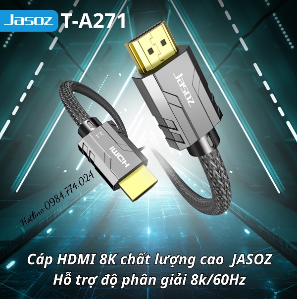 Cáp HDMI 2m 8K Jasoz T-A271