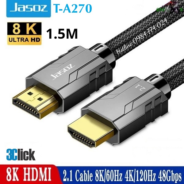 Cáp HDMI 1.5m 8K Jasoz T-A270