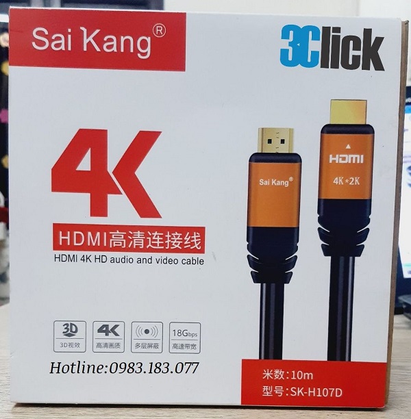 Dây cáp HDMI 2.0 Saikang 10m