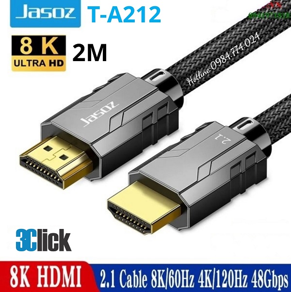 Cáp HDMI 2m 8K Jasoz T-A212