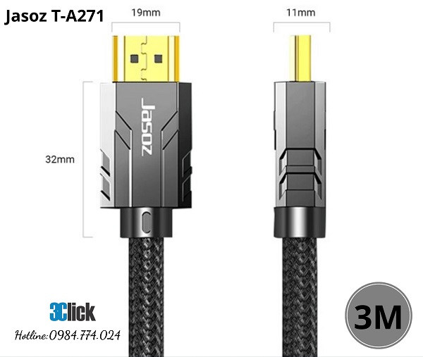 Cáp HDMI 2m 8K Jasoz T-A271