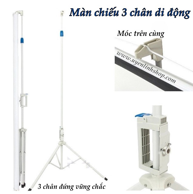 Màn chiếu 3 chân 85 inch (1m52x1m52)