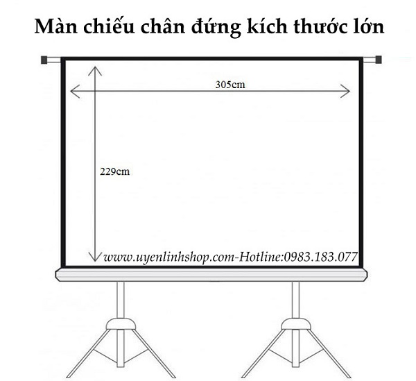 Màn chiếu 3 chân 150 inch (3m05 x 2m29)