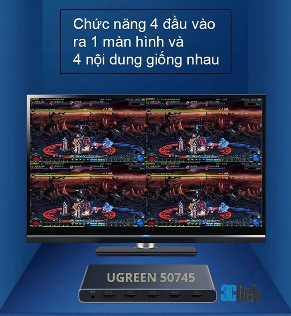 Bộ gộp HDMI 4 vào 1 ra Ugreen 50745