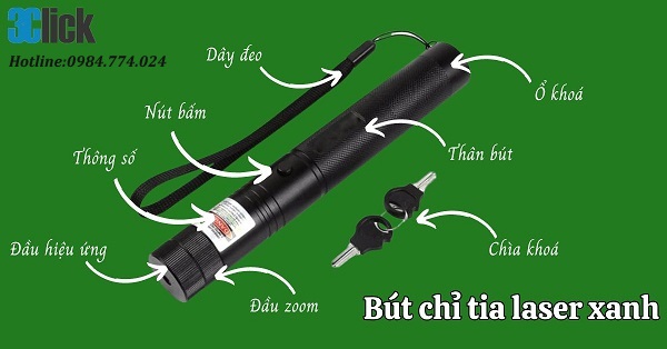 Bút Chỉ Tia Laser Xanh