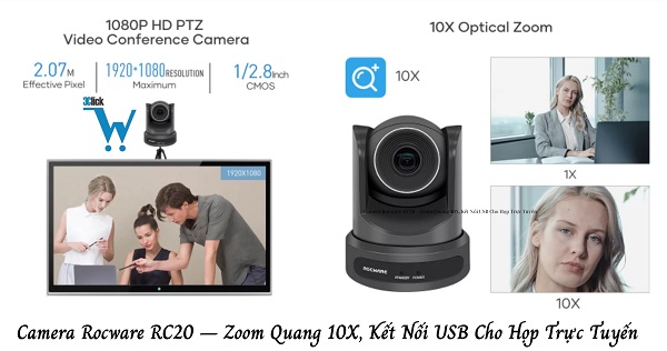 Camera họp trực tuyến Rocware RC20