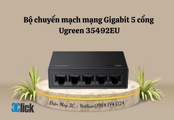 Bộ chuyển mạch mạng Gigabit 5 cổng Ugreen 35492EU