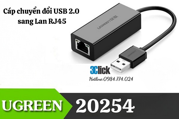 Cáp Chuyển Đổi USB Sang Lan Ugreen 20254
