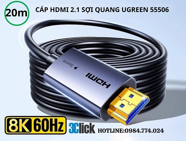 Cáp HDMI 2.1 dài 20m Ugreen 55506