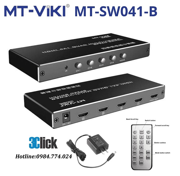 Bộ gộp tín hiệu HDMI MT-VIKI MT-SW041-B
