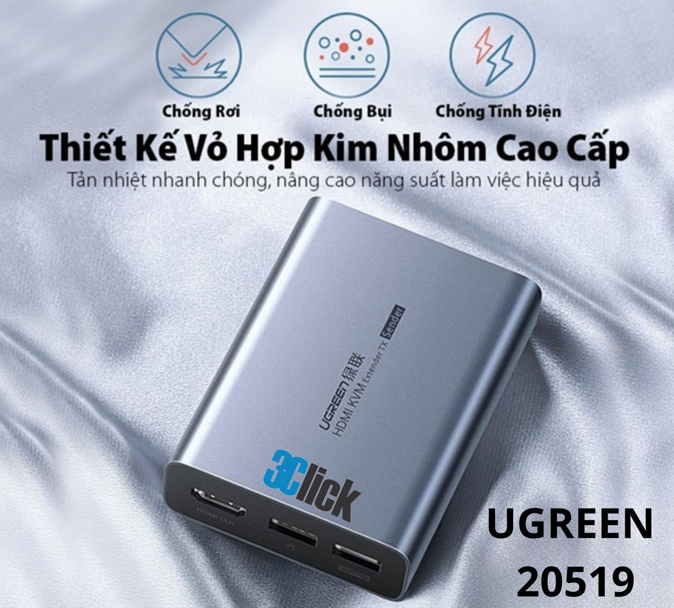 Bộ kéo dài HDMI qua cáp mạng Ugreen 20519
