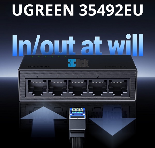 Bộ chuyển mạch mạng Gigabit 5 cổng Ugreen 35492EU