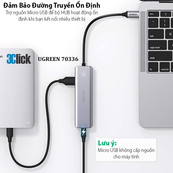 Bộ chia USB Type-C 4 cổng Ugreen 70336